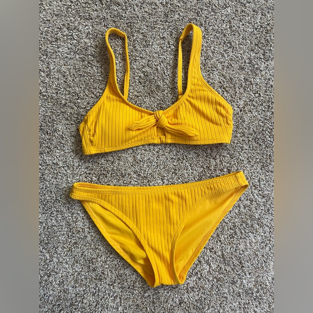 Yellow Target Bikini Swimsuit - Top and Bottoms